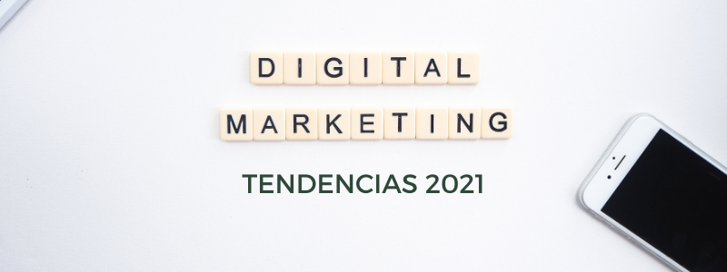 móvil que simboliza las tendencias de marketing digital en 2021